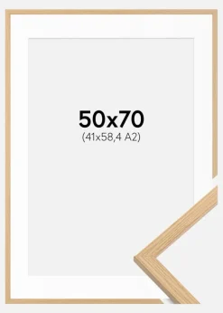 Ramme Galant Eg 50x70 cm - Passepartout Hvid 42x59,4 cm (A2)