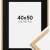 Ramme Galant Eg 40x50 cm - Passepartout Sort 29,7x42 cm (A3)