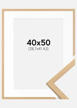 Ramme Galant Eg 40x50 cm - Passepartout Hvid 29,7x42 cm (A3)