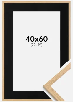 Ramme Galant Eg 40x60 cm - Passepartout Sort 30x50 cm