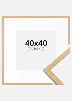 Ramme Galant Eg 40x40 cm - Passepartout Hvid 10x10 inches