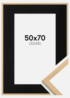 Ramme Galant Eg 50x70 cm - Passepartout Sort 33x56 cm