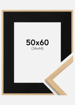 Ramme Galant Eg 50x60 cm - Passepartout Sort 35x45 cm