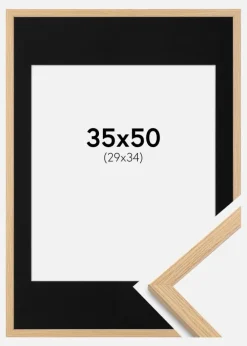 Ramme Galant Eg 35x50 cm - Passepartout Sort 30x35 cm