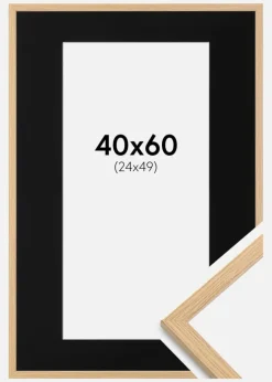 Ramme Galant Eg 40x60 cm - Passepartout Sort 25x50 cm