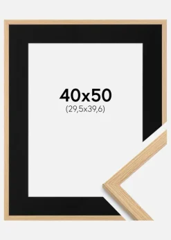 Ramme Galant Eg 40x50 cm - Passepartout Sort 12x16 inches