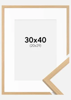 Ramme Galant Eg 30x40 cm - Passepartout Hvid 21x30 cm