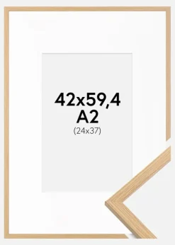 Ramme Galant Eg 42x59,4 cm (A2) - Passepartout Hvid 25x38 cm