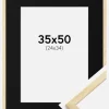 Ramme Galant Fyr 35x50 cm - Passepartout Sort 25x35 cm