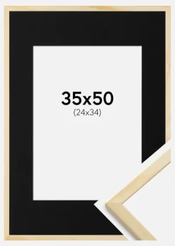 Ramme Galant Fyr 35x50 cm - Passepartout Sort 25x35 cm