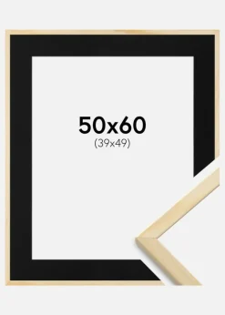 Ramme Galant Fyr 50x60 cm - Passepartout Sort 40x50 cm