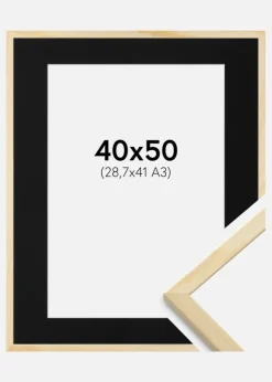 Ramme Galant Fyr 40x50 cm - Passepartout Sort 29,7x42 cm (A3)