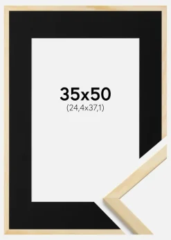 Ramme Galant Fyr 35x50 cm - Passepartout Sort 10x15 inches