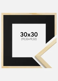 Ramme Galant Fyr 30x30 cm - Passepartout Sort 8x8 inches