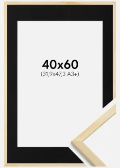 Ramme Galant Fyr 40x60 cm - Passepartout Sort 32,9x48,3 cm (A3+)