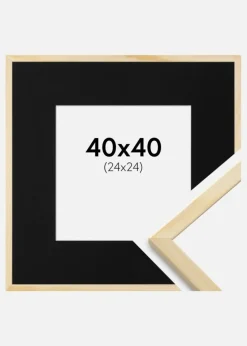 Ramme Galant Fyr 40x40 cm - Passepartout Sort 25x25 cm