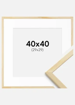 Ramme Galant Fyr 40x40 cm - Passepartout Hvid 30x30 cm