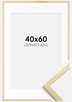 Ramme Galant Fyr 40x60 cm - Passepartout Hvid 32,9x48,3 cm (A3+)