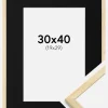 Ramme Galant Fyr 30x40 cm - Passepartout Sort 20x30 cm