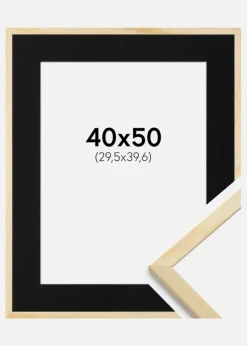 Ramme Galant Fyr 40x50 cm - Passepartout Sort 12x16 inches