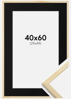 Ramme Galant Fyr 40x60 cm - Passepartout Sort 30x50 cm