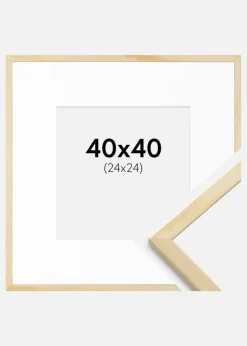 Ramme Galant Fyr 40x40 cm - Passepartout Hvid 25x25 cm