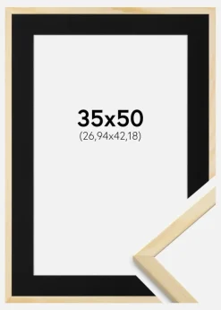 Ramme Galant Fyr 35x50 cm - Passepartout Sort 11x17 inches