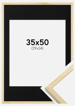 Ramme Galant Fyr 35x50 cm - Passepartout Sort 30x35 cm