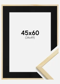 Ramme Galant Fyr 45x60 cm - Passepartout Sort 35x50 cm
