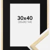 Ramme Galant Fyr 30x40 cm - Passepartout Sort 21x29,7 cm (A4)