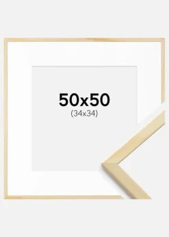 Ramme Galant Fyr 50x50 cm - Passepartout Hvid 35x35 cm