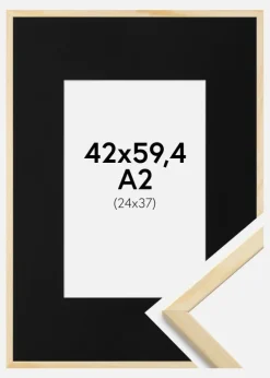 Ramme Galant Fyr 42x59,4 cm (A2) - Passepartout Sort 25x38 cm