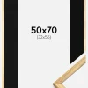 Ramme Galant Guld 50x70 cm - Passepartout Sort 33x56 cm