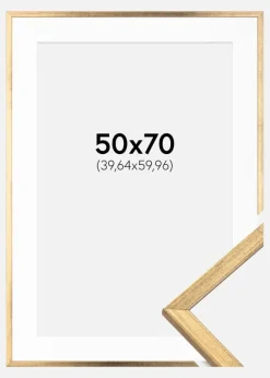 Ramme Galant Guld 50x70 cm - Passepartout Hvid 16x24 inches