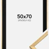 Ramme Galant Guld 50x70 cm - Passepartout Sort 42x59,4 cm (A2)