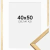 Ramme Galant Guld 40x50 cm - Passepartout Hvid 29,7x42 cm (A3)