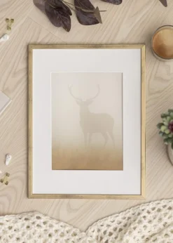 Ramme Galant Guld 40x50 cm - Passepartout Hvid 29,7x42 cm (A3)