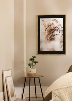 Ramme Galant Guld 30x40 cm - Passepartout Sort 21x29,7 cm (A4)