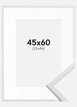 Ramme Galant Hvid 45x60 cm - Passepartout Hvid 30x45 cm