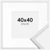 Ramme Galant Hvid 40x40 cm - Passepartout Hvid 25x25 cm