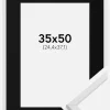 Ramme Galant Hvid 35x50 cm - Passepartout Sort 10x15 inches