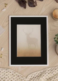 Ramme Galant Hvid 50x60 cm - Passepartout Sort 37x46 cm