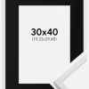 Ramme Galant Hvid 30x40 cm - Passepartout Sort 8x12 inches