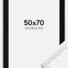 Ramme Galant Hvid 50x70 cm - Passepartout Sort 42x59,4 cm (A2)