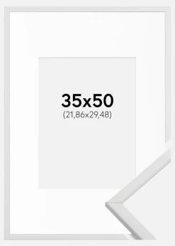 Ramme Galant Hvid 35x50 cm - Passepartout Hvid 9x12 inches