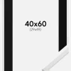 Ramme Galant Hvid 40x60 cm - Passepartout Sort 30x50 cm