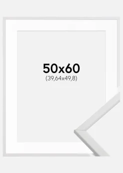 Ramme Galant Hvid 50x60 cm - Passepartout Hvid 16x20 inches