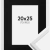 Ramme Galant Hvid 20x25 cm - Passepartout Sort 13x19,5 cm