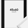 Ramme Galant Hvid 45x60 cm - Passepartout Sort 35x50 cm