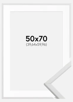 Ramme Galant Hvid 50x70 cm - Passepartout Hvid 16x24 inches